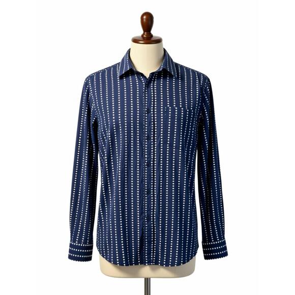 Other - 21 Men Navy Blue Patterned Long Sleeve Shirt Size L